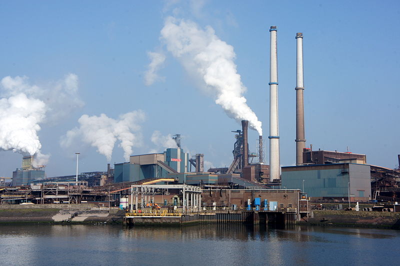 The Tata Steel steelworks in IJmuiden, Velsen, North Holland